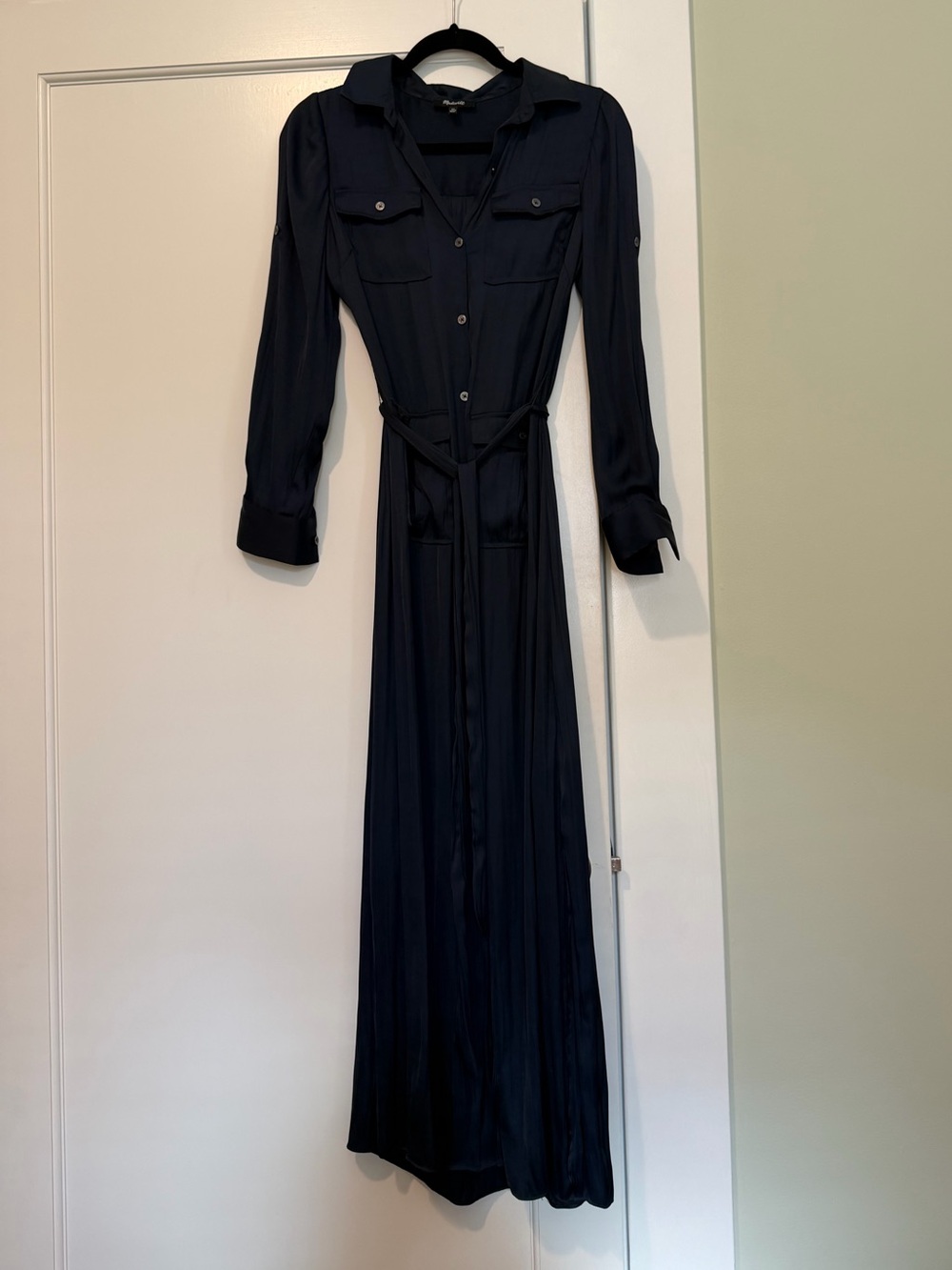 Madewell Navy Maxi Shirt Dress